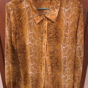 snakeskin patterned blouse